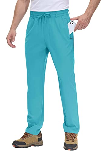 Magcomsen Mens Running Pants Long Stretch Pants Casual Open Bottom Running Pants With Zipper Pockets Lake Blue, 30 #TOP7