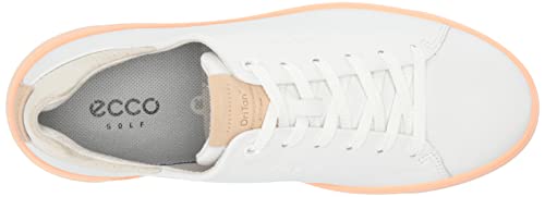 Ecco Women's Tray Hybrid Hydromax Water Resistant Golf Shoe, Bright White/Peach Nectar, 7-7. 5 #TOP4