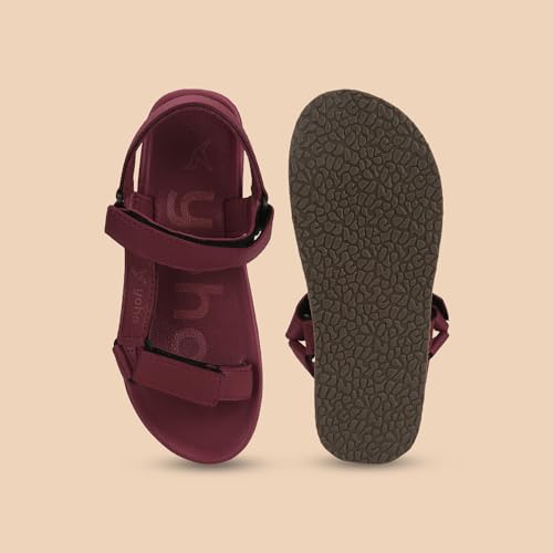Image of YOHO EVA Sandals for Women | EVA sole | Comfortable cushioned sole with TPR base | Lightweight | Soft skin friendly straps | Adjustable straps | Velcro closure | Vibrant colour options
