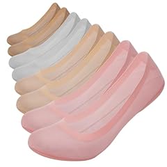 One Pair of Skin-toned, One Pair of Gray, One Pair of Deep Skin-toned, and One Pair of Lotus Root Pink Invisible Socks