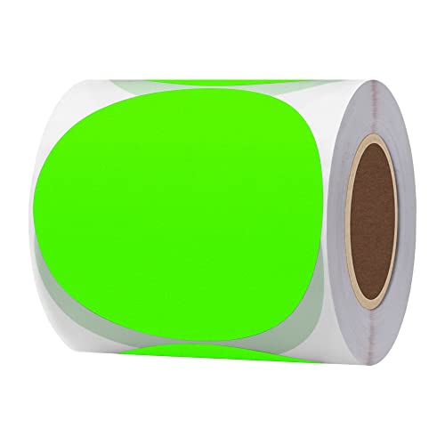 Hybsk Étiquettes rondes fluorescentes 3 po, 200/rouleau
