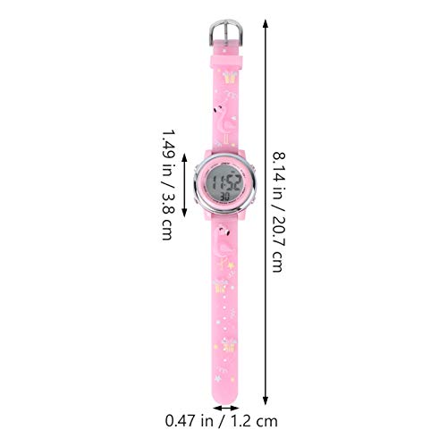 ibasenice Relógio de LED 3D luminoso para meninas, relógio digital rosa, esportivo, impermeável, rel