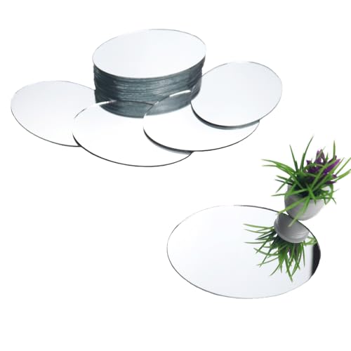 Hoshisea 20 Mini Piastrelle in Vetro a Specchio, Ovali Semplice Specchio per Decorare Oggetti Artigianali, Specchi Fai Da Te (Ellisse)