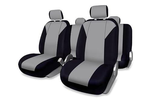 +PWR Car Parts Set Universel de Housses de siège Firenze Gris et Noir. Compatible avec l'airbag, Ensemble Complet pour 5 sièges. +PWR Car Parts Set Universel de Housses de siège Firenze Gris et Noir. Compatible avec l'airbag, Ensemble Complet pour 5 sièges.