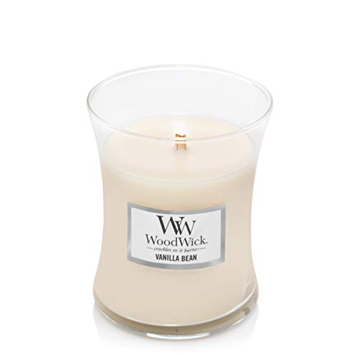 Woodwick Medium Hourglass Scented Candle, Vanilla Bean with Crackling
