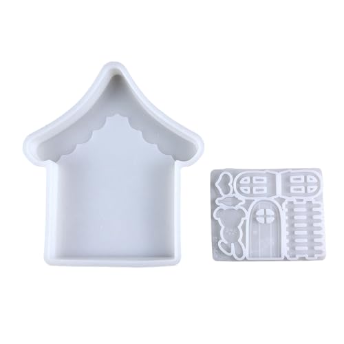 2 moldes de silicona resistentes para crear casas de conejos y soportes, adecuados para varios materiales, uso diario, moldes reutilizables para manualidades