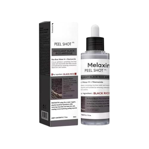 Drmelaxinn Peel Shot White Rice Black Rice Peeling Ampulle für Abgestorbene Hautzellen Reduziert Pickel (Schwarzer Reis 80ml)