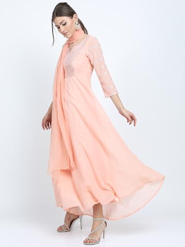 Image of Vishudh Women's Dress & Dupatta Set | Ready-to-Wear Indian Outfit for Women | Coordinate Fashion for Indian Celebrations
