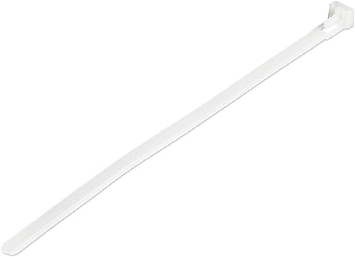 4XEM 100 Pack 5 Reusable Cable Ties - White Medium Nylon/Plastic Zip Tie