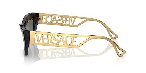 Versace VE 4432U GB1/87 Black/Gold Plastic Fashion Sunglasses Grey Lens2