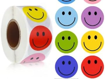 Amazon.com: 500 Pcs Happy Smile Face Sticker - 1 Inch Happy Face Decal ...