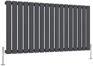 Horizontal Designer Flat Panel Radiator Anthracite-600x408mm Double Panel Central Heating