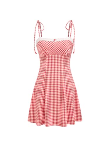 red gingham dress amazon I'm Yours Red Gingham Mini Dress - US 8