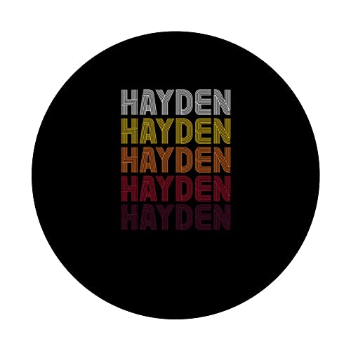 Hayden Retro Wordmark Pattern Vintage Style Custom Name PopSockets Swappable PopGrip, Black - Image 3