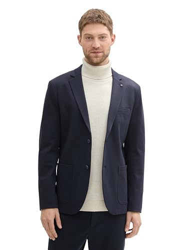TOM TAILOR Herren Piqué Sakko mit Stretch-Anteil, 10668 - Sky Captain Blue, 52