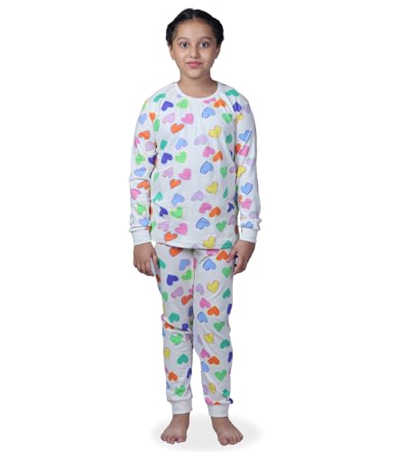 Image of Hestia | H.NSG.N.1 | Kids Girls Nightwear | Sleepwear | Cotton |Trouser Full Sleeves Tshirt | Elastic Waist |Night Dress with Pyjama Tshirts for Girls|All Over Horse Printed |Blue Color 4-6Yrs |Set 1