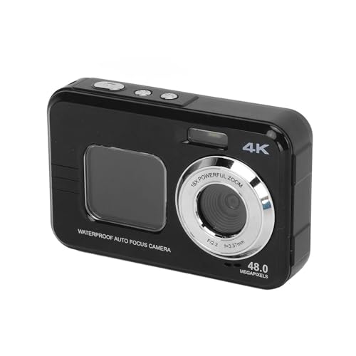 WAFOHSR Cámara Deportiva Subacuática 48MP 4K Salida De Vídeo Zoom Digital 16X Antivibración Vlog Impermeable Enfoque Preciso(Black)