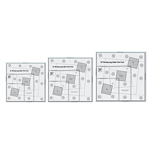 Log Cabin Trim Tool Quilting Vorlage Patchwork Nähen DIY Lineal Anti-Rutsch Schneider Nähwerkzeug für Nähliebhaber 6+8+10pin Cover