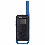 Motorola Solutions - T62 PMR Azul, Walkie Talkie T...: PMR446 – libre de licencia, 16 canales y 121 bajo canales, personalizables por mitgelieferter adhesivos Alcance de hasta 8 Km, dependiendo del terreno y de las condiciones del entorno Pantalla LCD, indicador de nivel de batería, Dual Power: funciona ...