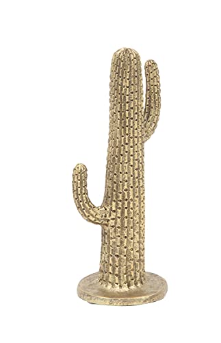 Deco 79 Eclectic Polystone Cactus Sculpture, Set Of 2 16", 12"H, Gold #TOP4