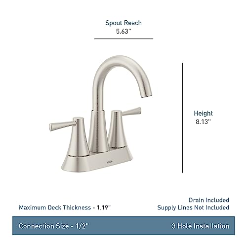 Image of Moen Ronan Bronzed Gold Two-Handle 4 inch Centerset Modern Bathroom Faucet with Push-Down Drain, 84022BZG (Pack of 2)