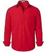 ZEROYAA Men's Regular Fit Dress Shirt Solid Wrinkle-Free Long Sleeve Casual Business Button Up Sh...