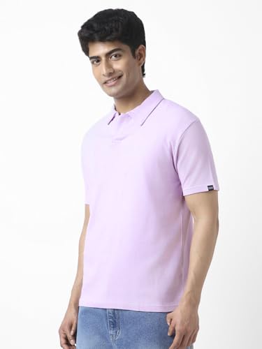 Image of Urbano Fashion Men's Textured Regular Fit Half Sleeve Cotton Polo T-Shirt