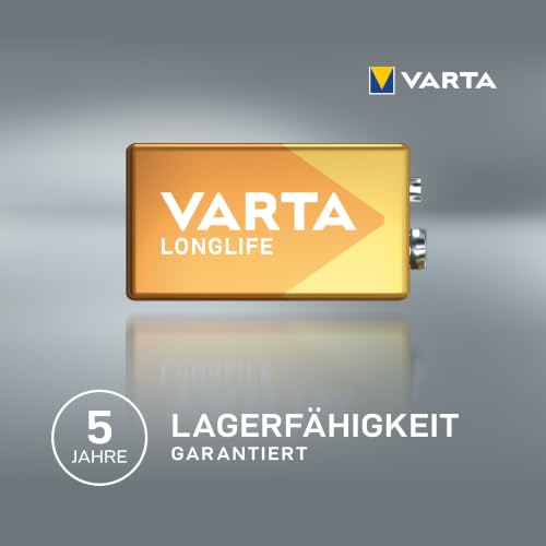VARTA Batterien 9V Blockbatterie, 2 Stück, Longlife, Alkaline, Vorratspack, für Rauchmelder, Brand- & Feuermelder – Ansicht 3