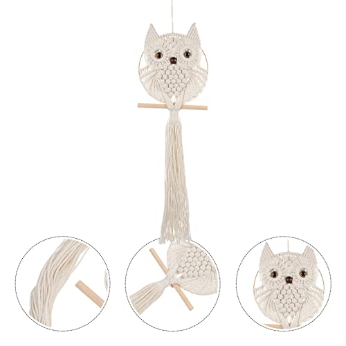 Tapisisserie murale hibou en macramé idée cadeau déco originale - 4