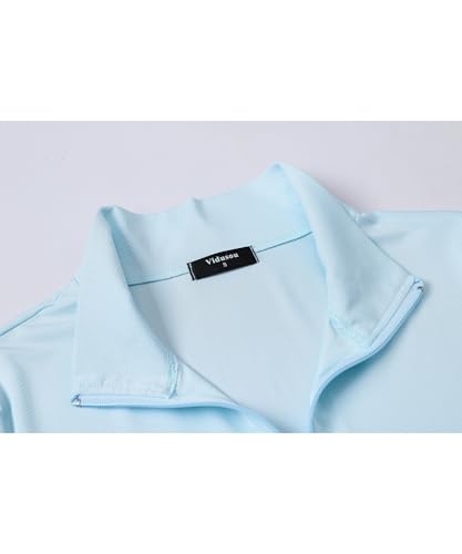 Womens Golf Shirts Long Sleeve Workout Tops Zip Up Tennis Polo Shirts4