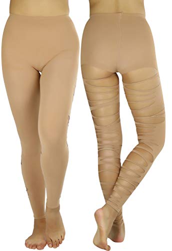Image of ToBeInStyle Women's Slashed Ripped Shredded Distressed Hosiery Tights Leggings Music Festival