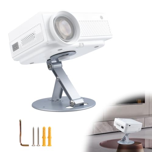 3-in-1 Projector Stand, Wall & Ceiling & Desktop Stand for Projectors on Bed/Floor, Foldable Projector Mount with 1/4 Inch Screw Compatible with Camera, Webcam, Portable Stands for Office,Home,Outdoor