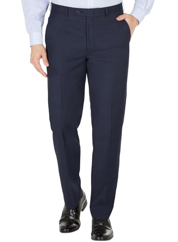Lauren Ralph Lauren Mens Classic-Fit Wool Plaid Dress Pants 32W x 30L Navy