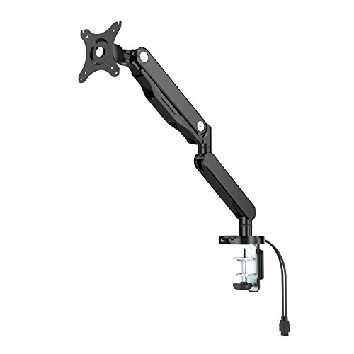 eSmart elegante montaje de pantalla con resorte de gas | montaje de mesa para monitor giratorio + inclinable + giratorio sólo con la fuerza de un dedo | para monitores de hasta 25 - 76 cm (10"-30")