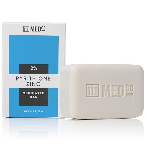 111MedCo 2% Pyrithione Zinc Medicated Cleansing Bar AntiDandruff Face Scalp and Body Soap for Itching Flaking and Scaling from Dandruff and Seborrheic Dermatitis 4 oz