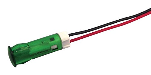 QS83XXG12 LED Panel Mount Indicator, Snap-in, Green, 8 mm, 12 VDC, 20 mA, 20 mcd, Not Rated (50 pieces)