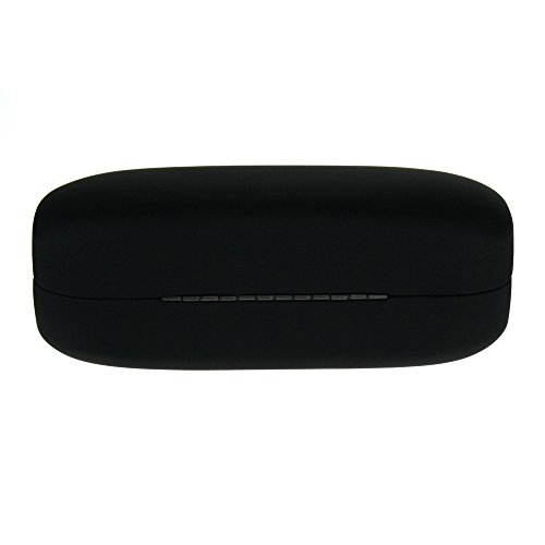 All Black Leather Pill Shape Clam Shell Eyewear Hard Case3