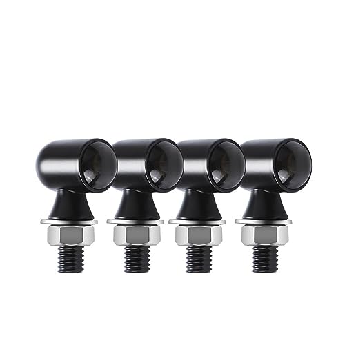 Clignotants arrière moto ambre 12V en aluminium noir pour style custom Bobber