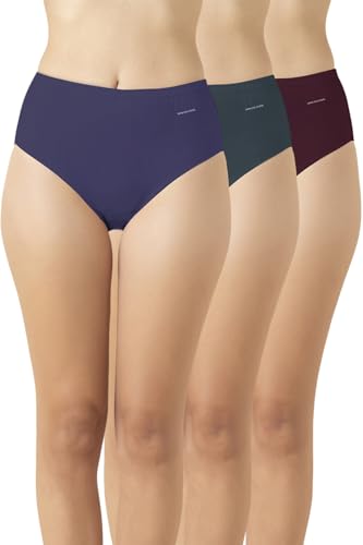Van Heusen Women Hipster Panty - 100% Super Combed Cotton - Pack of 3 - Anti Bacterial, No Marks Waistband, Wicking_11101_Dark Assorted Solid_L