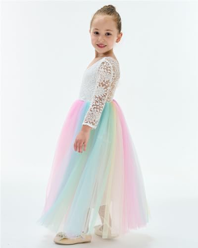 image for 2Bunnies Girl Peony Lace Back A-Line Straight Tutu Tulle Party Flower 