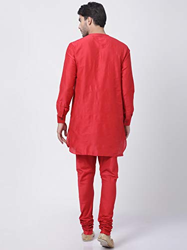 Image of VASTRAMAY Men's Black Cotton Blend Kurta and Pyjama Set