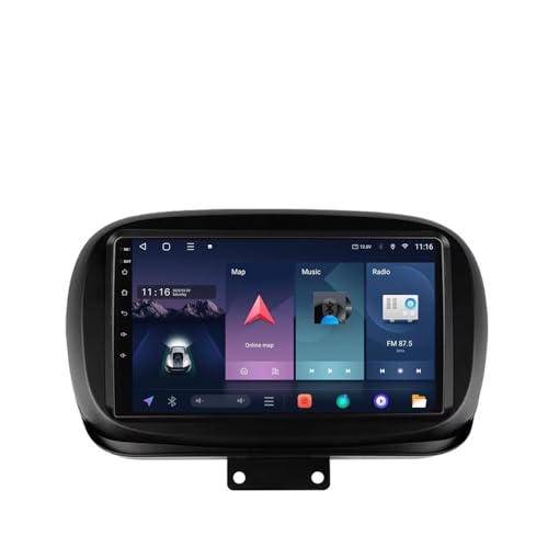 Pantalla carplay coche inalámbrica Fiat 500X con Android Auto Bluetooth y GPS 32G
