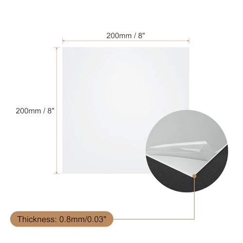 Image of HARFINGTON 10pcs Clear Plastic Sheets 8 inch x 8 inch x 0.03 inch Transparent Flexible PVC Sheet Panels with Protective Paper for Signs DIY Display Projects Craft Picture Frames Painting