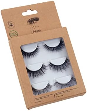 Lashes By Lizzy False Eyelashes by Lizzy Vegan Korean PBT Fiber, Handmade Eyelashes 3 pairs pack, Natural look eyelash, Wispy eyelash, Half Black