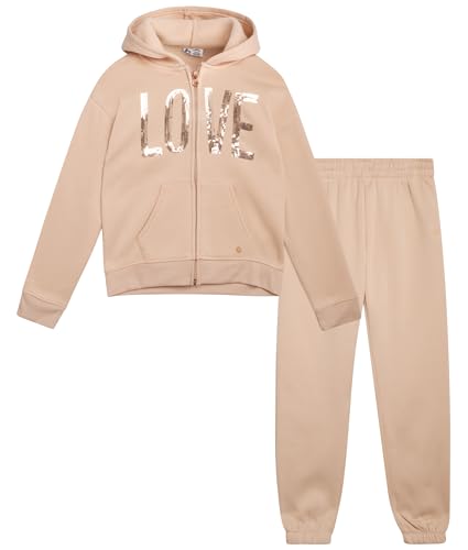 RBX Girls Sweatsuit - 2 Piece Soft Fleece Breathable Zip Up Hoodie and Jogger Pants - Athletic Girls Athletic Sets (7-12)