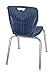 Romig Trek 36 in. Square Adjustable Classroom Table- Grey & 4 Andy 18 in. Stack Chairs- Blue & Grey Base