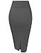 Hybrid & Company Women's Techno/Scuba Stretchy Office Pencil Skirt KSK43584 1139 Charcoal L