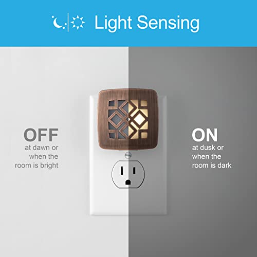 Ge Decorative Led Night Light, Plug-In, Dusk-To-Dawn Sensor, Ul-Certified, Home Décor, Ideal For Bedroom, Nursery, Bathroom, Kitchen, Hallway, Oil Rubbed Bronze Diamond, 25436 #TOP2
