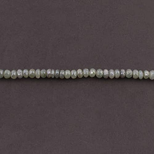 Prehnite Silver Coated Rondelles LKBEADS - Perles Facettées de 8-9mm pour Bijoux - 33cm SB2237