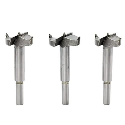 Forstner Lot de forets (20 mm, 21 mm, 22 mm de diamètre) Scie-cloche 7 mm Tige ronde Accessoires de coupe pour charnière contreplaqué bois